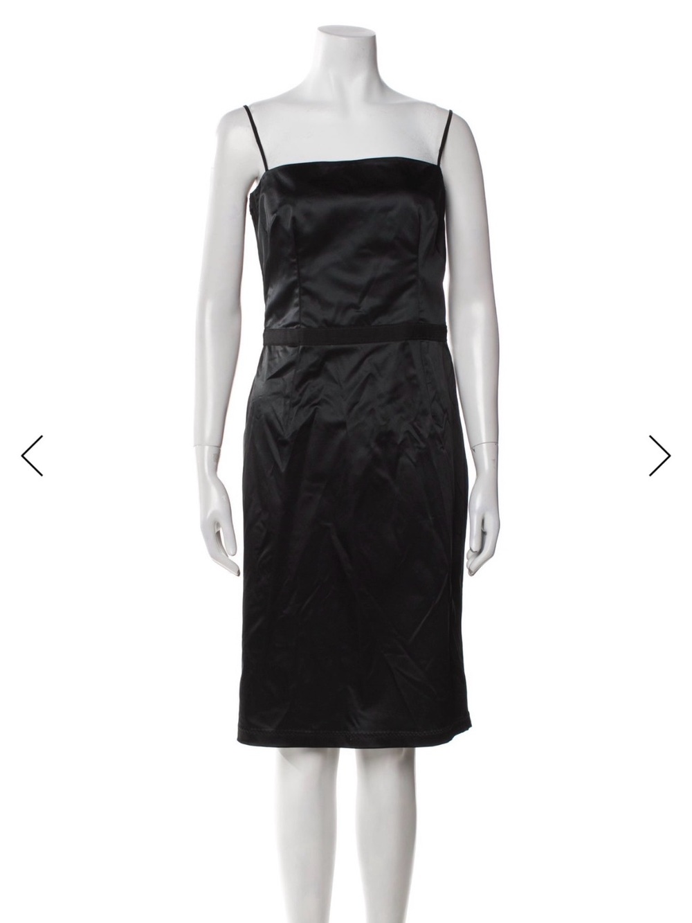D&G Dolce & Gabbana Black Satin Slip Dress IT 44 Spaghetti Strap Cocktail